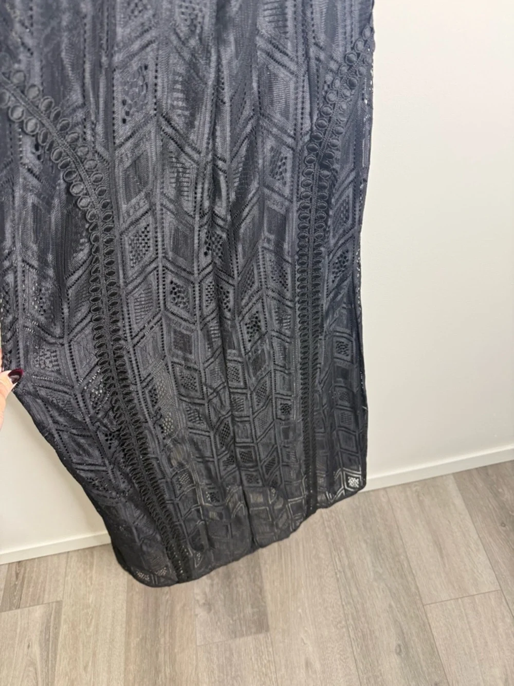 Guess Black Lace Halter Maxi Dress size medium slits - Picture 8 of 10